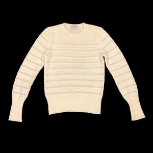 Dries Van Noten Women's Wool Blend Open Knit Sweater Size Small Cream/Ivory
